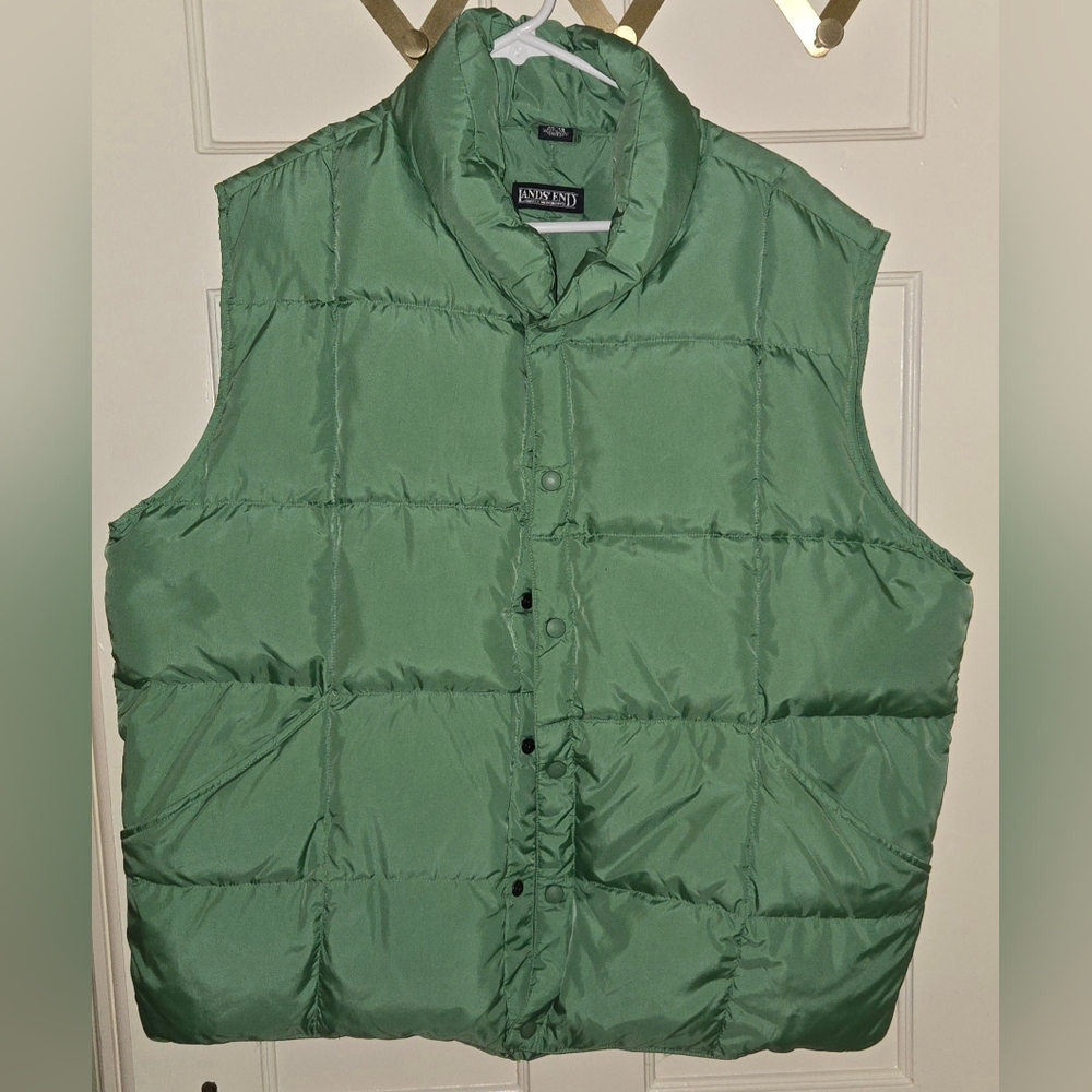 Lands' End Men's Green Puffer Vest